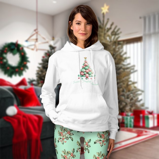 Christmas Macaron Tree Custom Message Hoodie (Creator Uploaded)