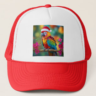Christmas Macaw Wearing A Santa Hat-56483 Trucker Hat