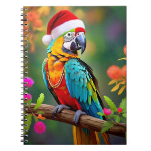 Christmas Macaw Wearing A Santa Hat-56485  Notebook