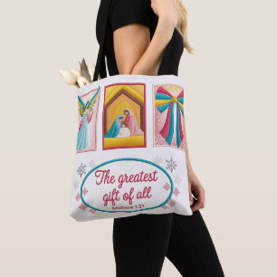 Christmas Machine Embroidery Design – Angel Tote Bag