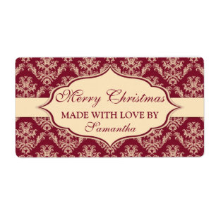 Christmas Made with Love labels Personalized