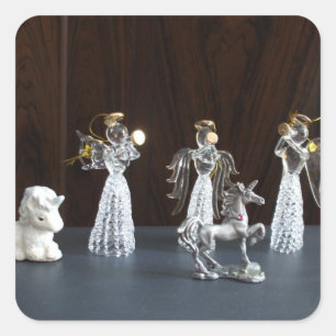 Christmas Magic-Angels-Unicorns Figurines Square Sticker
