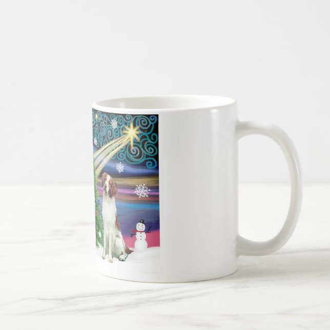 Christmas Magic Brittany Spaniel Coffee Mug (Right)