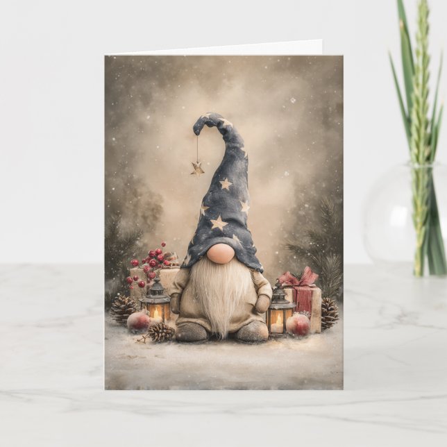 Christmas Magic Gnome Holiday Card (Front)