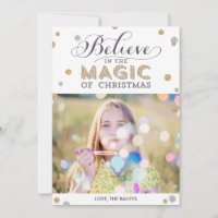 Christmas Magic Holiday Photo Cards - White