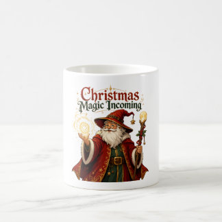 Christmas Magic Incoming Wizard Santa Claus Coffee Mug