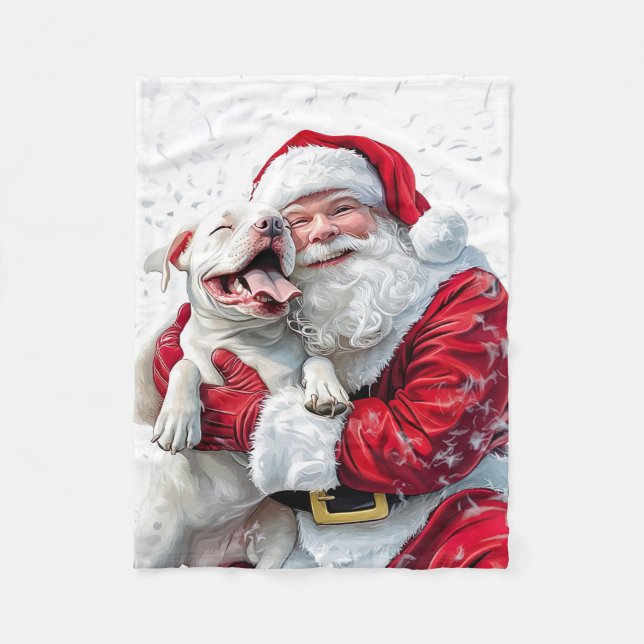 Christmas Magic is a Dog's Wagging Tail & Santa Fleece Blanket (Front)