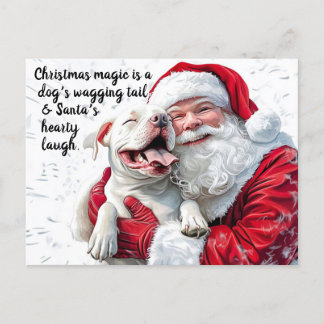 Christmas Magic is a Dog's Wagging Tail & Santa Postcard