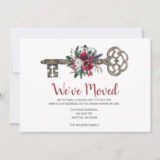 Christmas Magic Key Weve Moved Holiday Cards (Front)