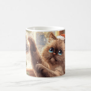  “Christmas Magic: Ragdoll Cat” Cute Ragdoll Cat Coffee Mug