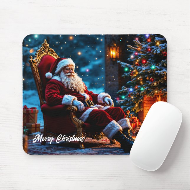 Christmas magic Santa Claus cozy fireplace  Mouse Pad (With Mouse)