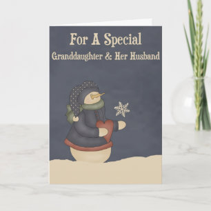 Christmas Magic Snowflake Granddaughter & Husband Holiday Card
