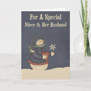 Christmas Magic Snowflake Niece & Husband Holiday Card