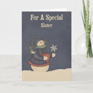 Christmas Magic Snowflake Sister Holiday Card