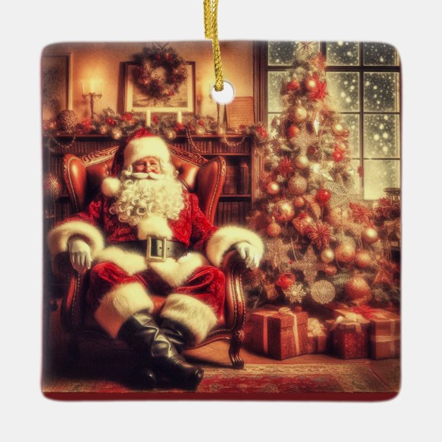 Christmas Magic Vintage Santa Claus Ornament (Front)