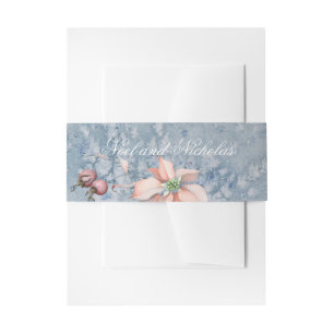 Christmas Magic/ Watercolor Poinsettia/with Names Invitation Belly Band