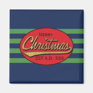 Christmas Magnet Square Christmas Retro