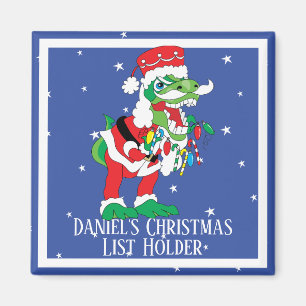 Christmas Magnet Square TySANTAsaurus Rex 2