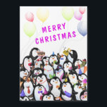 Christmas Magnetic Card Penguins Party Celebration<br><div class="desc">Merry Christmas - Happy Penguins Party Cartoon Painting - Cute Funny Penguin Celebration - Choose / Add Your Unique Text / Font / Colour - Make Your Special Gift - Resize and move or remove and add elements / image with Customization tool ! Painting and Design by MIGNED. You can...</div>