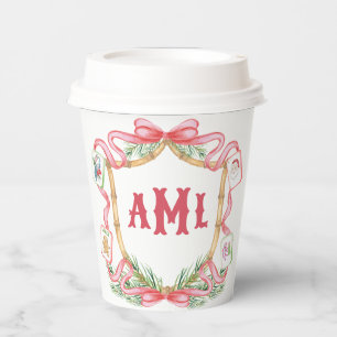 Christmas Mahjong   Monogram Paper Cups