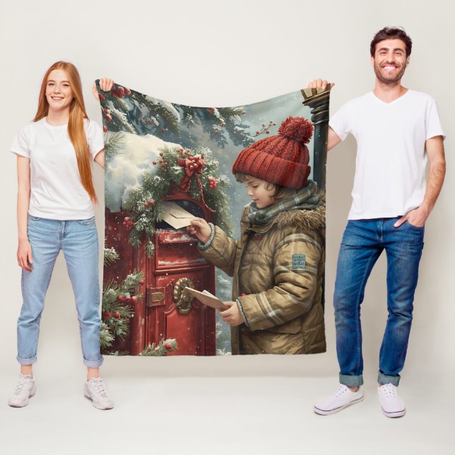 Christmas mailbox fleece blanket warm cozy winter  (In Situ)