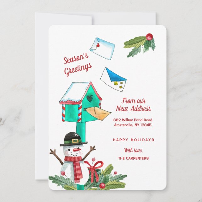 Christmas Mailbox New Address Announcement (Front)
