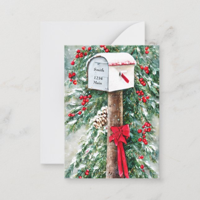 Christmas mailbox personalized budget Christmas Card (Front)