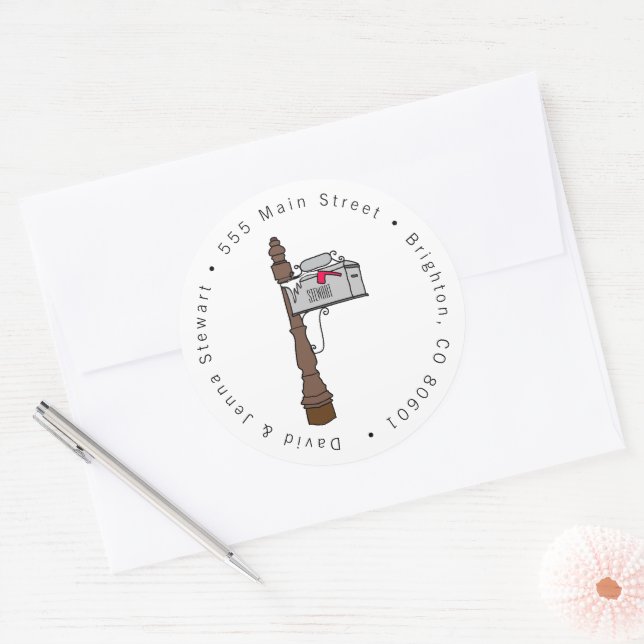 Christmas Mailbox Return Address Label (Envelope)