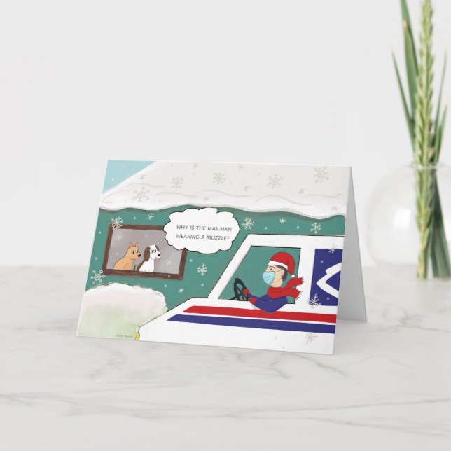 Christmas Mailman Thank You Essential Worker Card (Front)