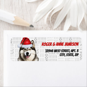 Christmas Malamute Père Noël Dog Adresse de retour