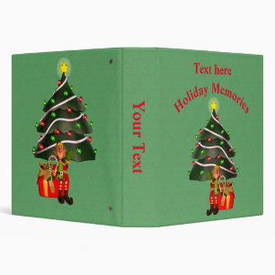 Christmas Male Elf Tree Holiday Personalized   Binder