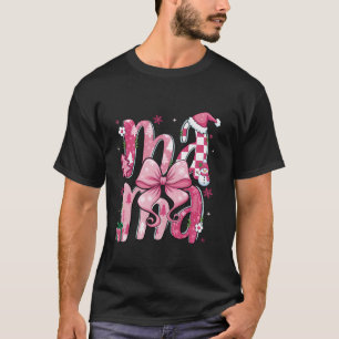 Christmas Mama Coquette Bow Mama Christmas Tree Ca T-Shirt