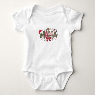 Christmas Mama Coquette Bow Mama Claus Tree Cake  Baby Bodysuit