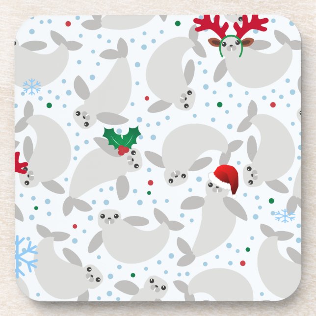 christmas manatee coaster (Front)