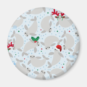 christmas manatee magnet