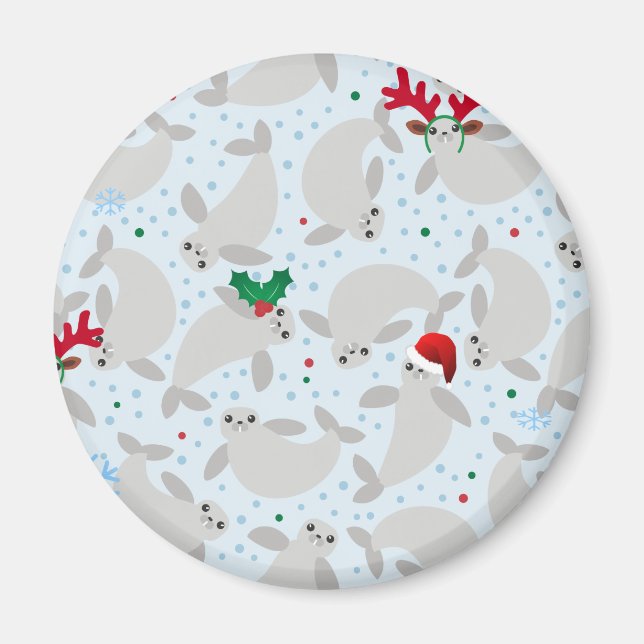 christmas manatee magnet (Front)