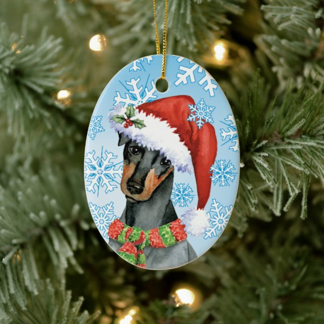 Christmas Manchester Terrier Ceramic Ornament (Tree)