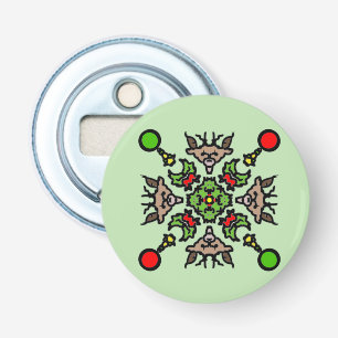 Christmas Mandala Pattern Bottle Opener