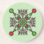 Christmas Mandala Pattern Coaster<br><div class="desc">A beautiful Christmas mandala design featuring festive holiday colors. This round decorative pillow adds a cheerful and artistic touch to your home decor.</div>