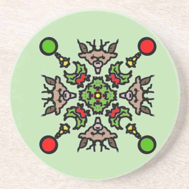 Christmas Mandala Pattern Coaster (Front)
