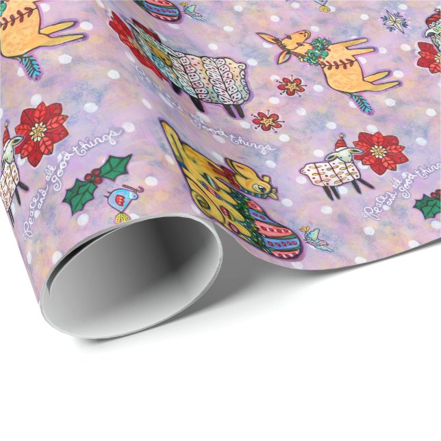 Christmas Manger Animals Wrapping Paper (Roll Corner)