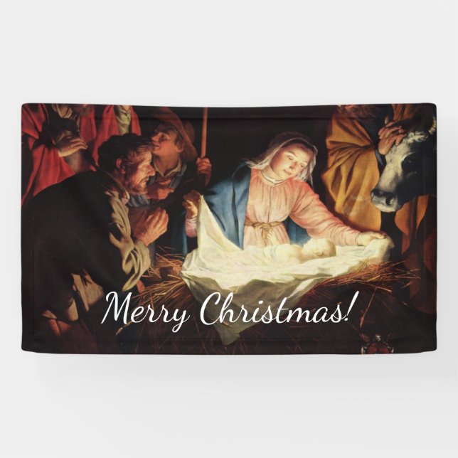 Christmas Manger Scene Banner (Horizontal)