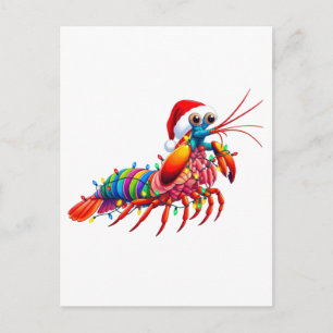 Christmas Mantis Shrimp Odontodactylus Colourful Holiday Postcard