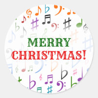 Christmas; Many Colourful Music Notes and Symbols