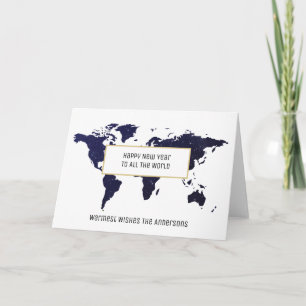 Christmas MAP Greeting Card New Year Personalized