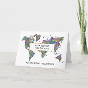 Christmas MAP Greeting Card New Year Personalized