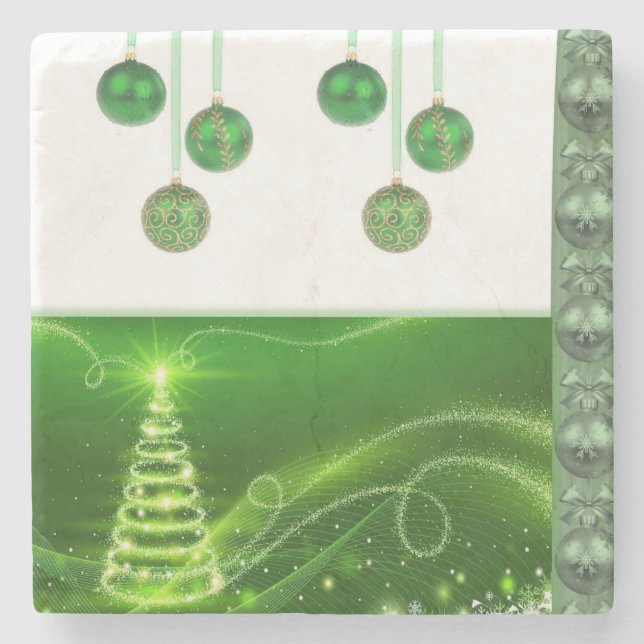 Christmas Marble Stone Coaster (Front)