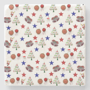 Christmas Marble Stone Coaster