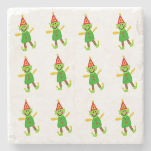 Christmas Marble Stone Coaster, Elf Coaster
