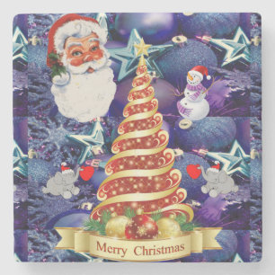 Christmas Marble Stone Coaster, Merry Christmas Coaster